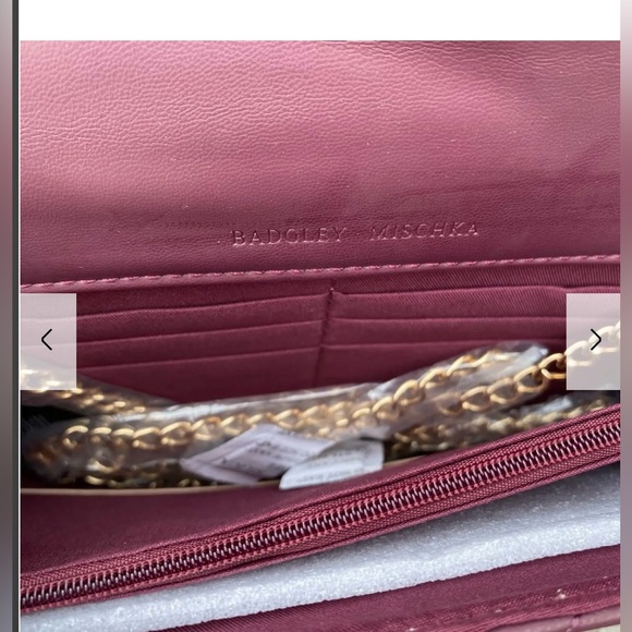 NWT-Badgley Mischka crossbody with diamond quilting- style 4181- in Plum color - Picture 11 of 15